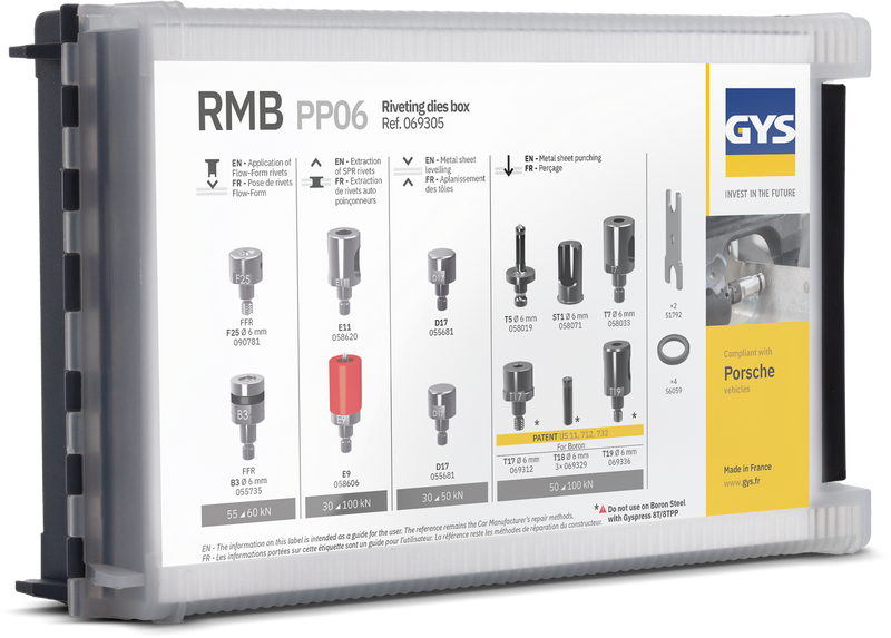 RMB PP 06 DIE KIT FOR 8T.PP/10T.PP RIVETER (Porsche)