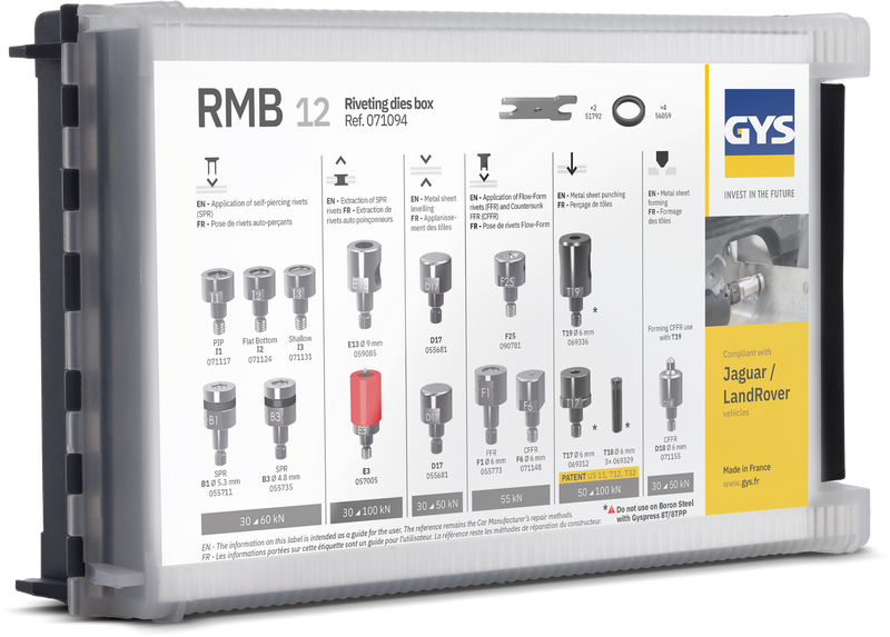 RMB 12 DIE KIT FOR 8T/10T RIVETER (JLR v2)