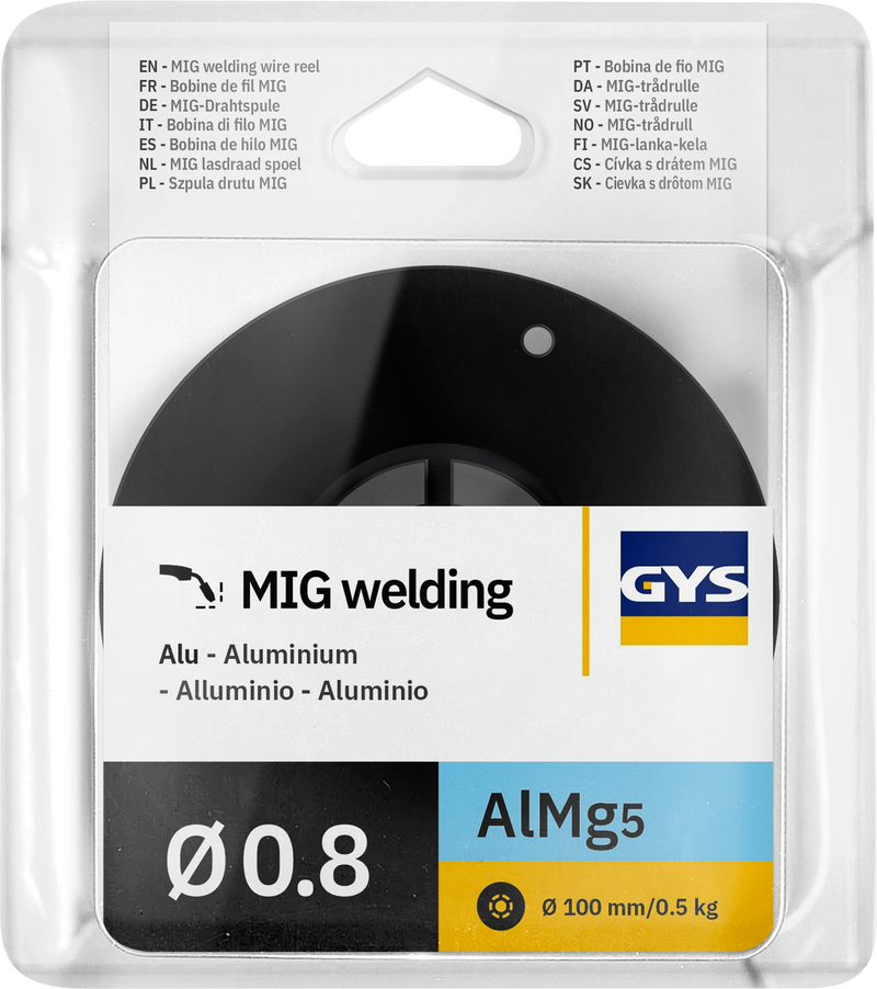 MIG WIRE REEL ALU AlMg5 Ø0.8 - 0.5 KG D.100 - ER5356 / S Al 5356