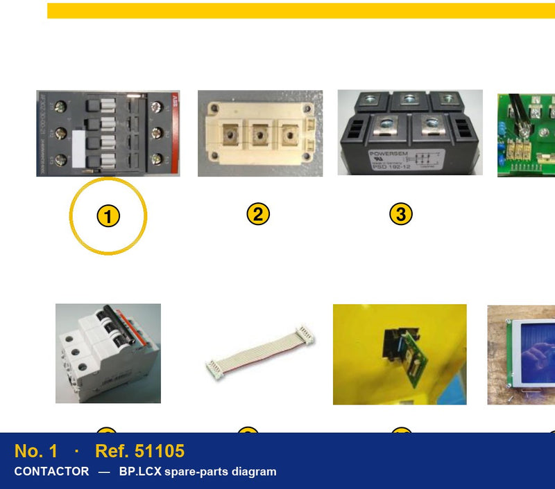 Ref. 51105 – location No. 1 on the GYS BP.LCX spare-parts diagram