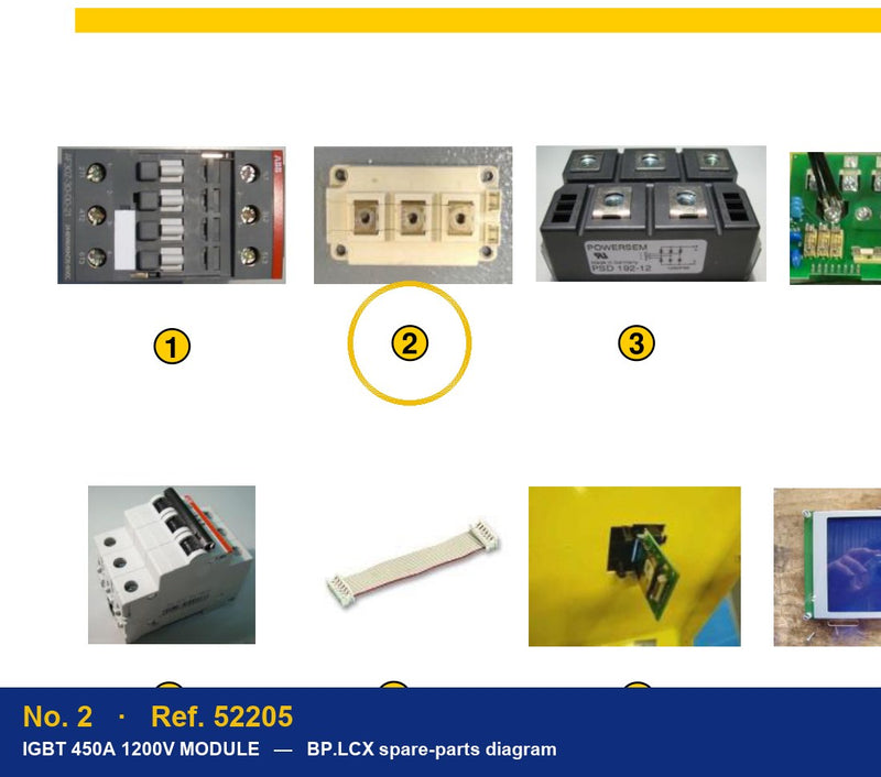 Ref. 52205 – location No. 2 on the GYS BP.LCX spare-parts diagram