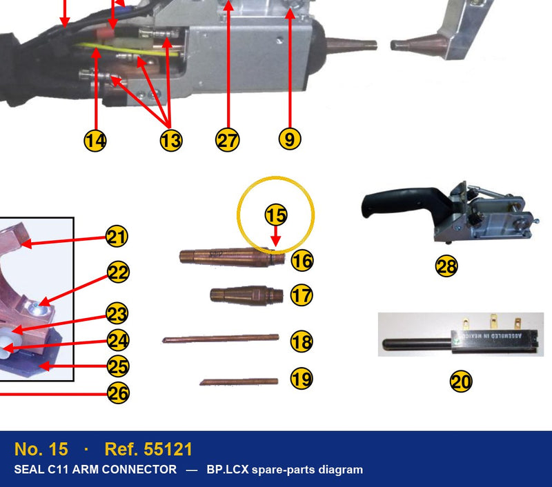 Ref. 55121 – location No. 15 on the GYS BP.LCX spare-parts diagram