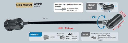 COMPACT BLIND RIVET ADAPTOR (24kN) FOR 10T RIVETER, photo 2
