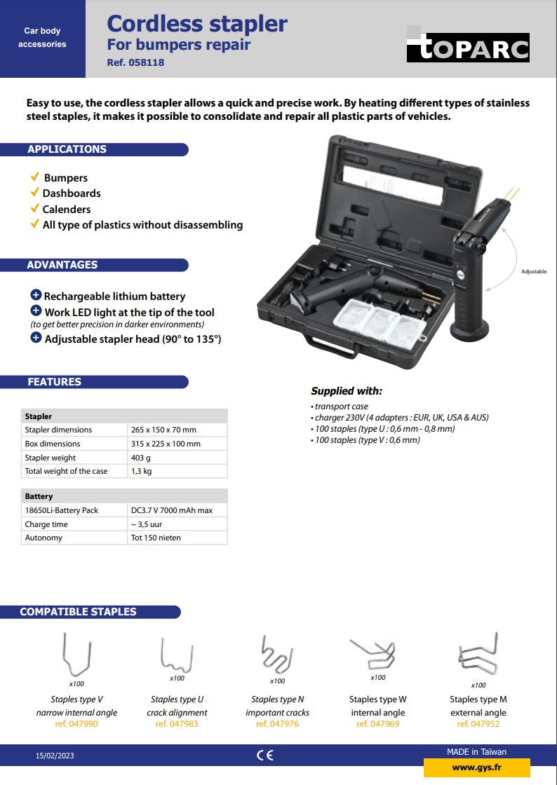 100 INTERNAL ANGLE BREAKAWAY STAPLES (W)