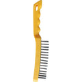 STAINLESS STEEL BRUSH, 4 ROWS - PLASTIC HANDLE
