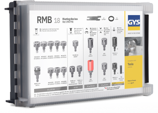 RMB 18 DIE SET (Tesla) 10T RIVETER – ref. 090798