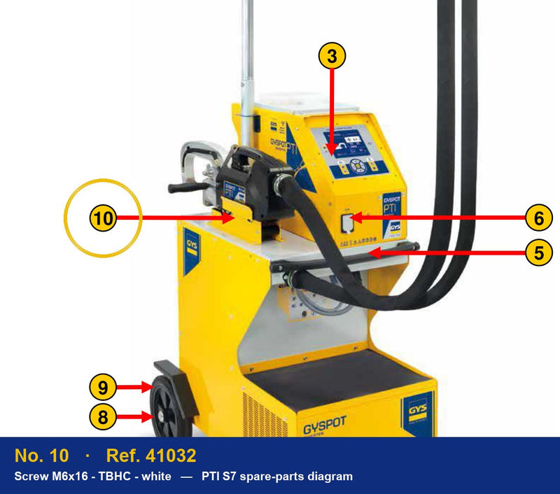 Ref. 41032 – location No. 10 on the GYS PTI S7 spare-parts diagram