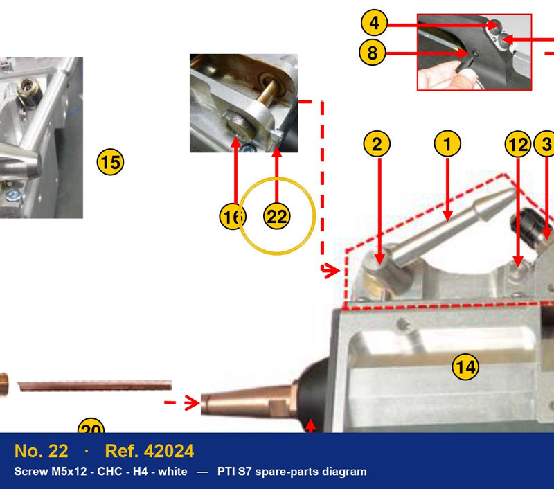 Ref. 42024 – location No. 22 on the GYS PTI S7 spare-parts diagram