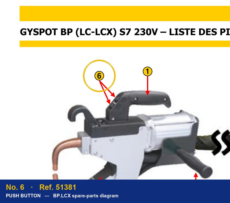 Ref. 51381 – location No. 6 on the GYS BP.LCX spare-parts diagram