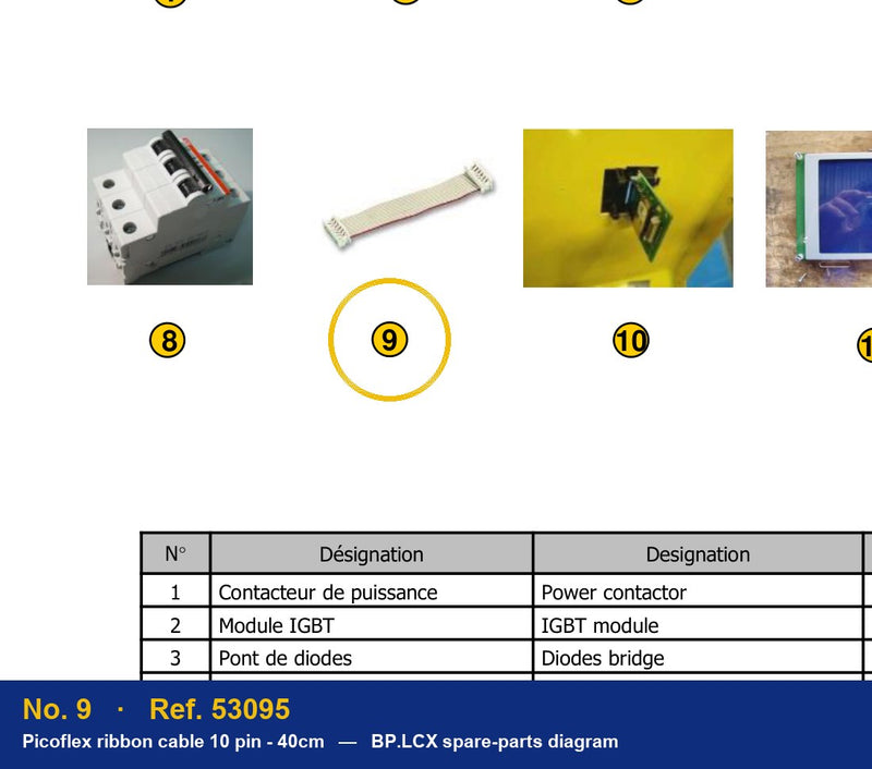 Ref. 53095 – location No. 9 on the GYS BP.LCX spare-parts diagram