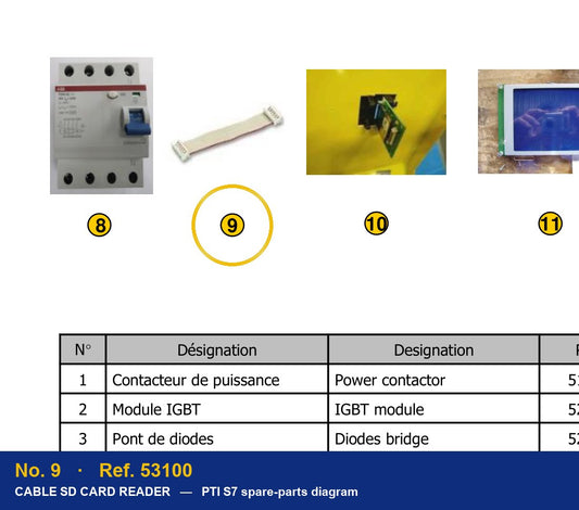 Ref. 53100 – location No. 9 on the GYS PTI S7 spare-parts diagram