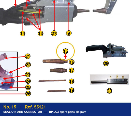 Ref. 55121 – location No. 15 on the GYS BP.LCX spare-parts diagram