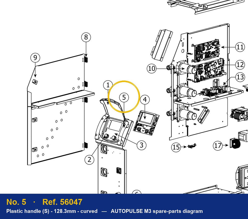 Ref. 56047 – location No. 5 on the GYS AUTOPULSE M3 spare-parts diagram