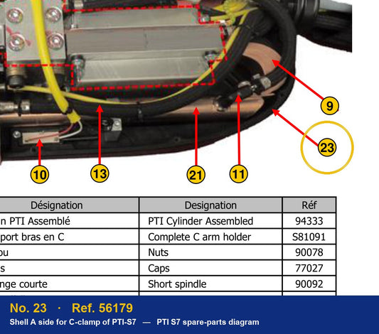 Ref. 56179 – location No. 23 on the GYS PTI S7 spare-parts diagram