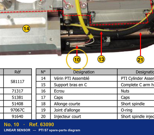 Ref. 63090 – location No. 10 on the GYS PTI S7 spare-parts diagram