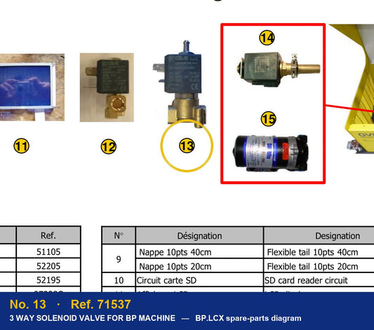 Ref. 71537 – location No. 13 on the GYS BP.LCX spare-parts diagram