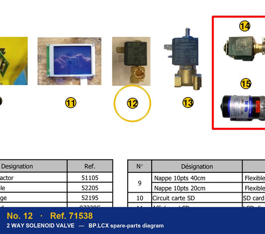 Ref. 71538 – location No. 12 on the GYS BP.LCX spare-parts diagram