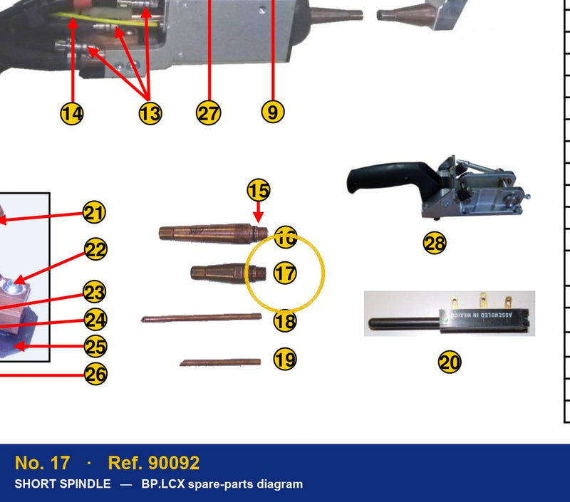 Ref. 90092 – location No. 17 on the GYS BP.LCX spare-parts diagram