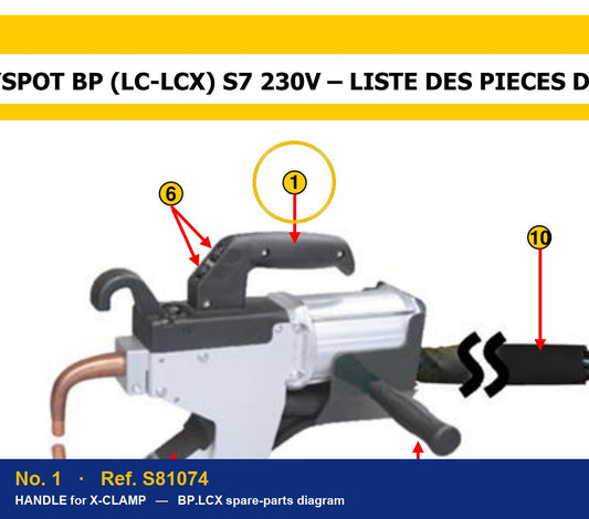 Ref. S81074 – location No. 1 on the GYS BP.LCX spare-parts diagram