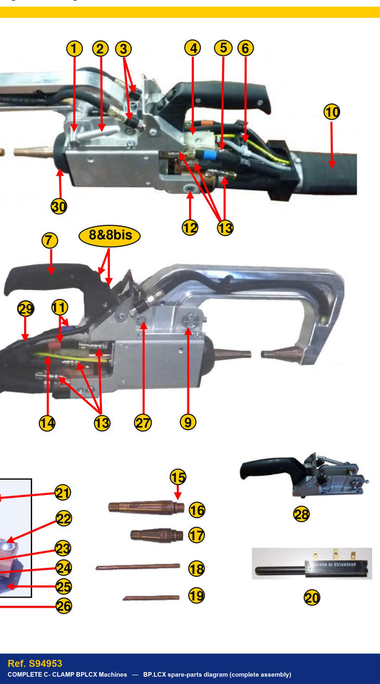 Ref. S94953 – complete assembly on the GYS BP.LCX spare-parts diagram